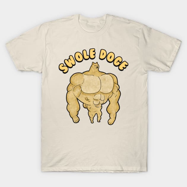 Swole Doge Meme T-Shirt by Barnyardy